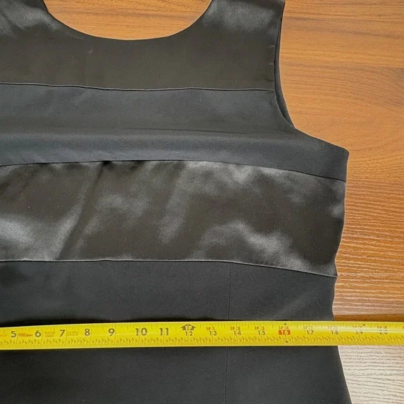 JONES NEW YORK EVENING Black Sleeveless Maxi Dress Sz 14 Satin Trim Gown Formal - Picture 9 of 12